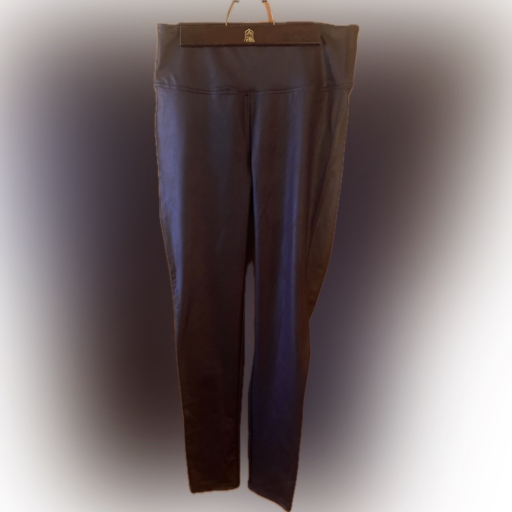 Seven7 Chocolate Brown Faux Leather Leggings Size L